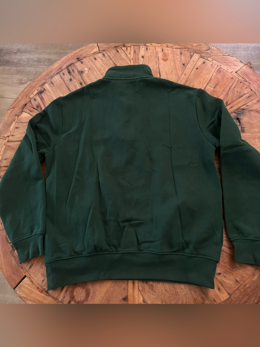 NWOT POLO RALPH LAUREN Sweatshirt Mens L Green Quarter Zip Fleece Lined $150 - Picture 11 of 14